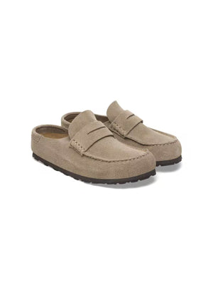 BIRKENSTOCK Naples Wrapped Clog: Suede taupe narrow 