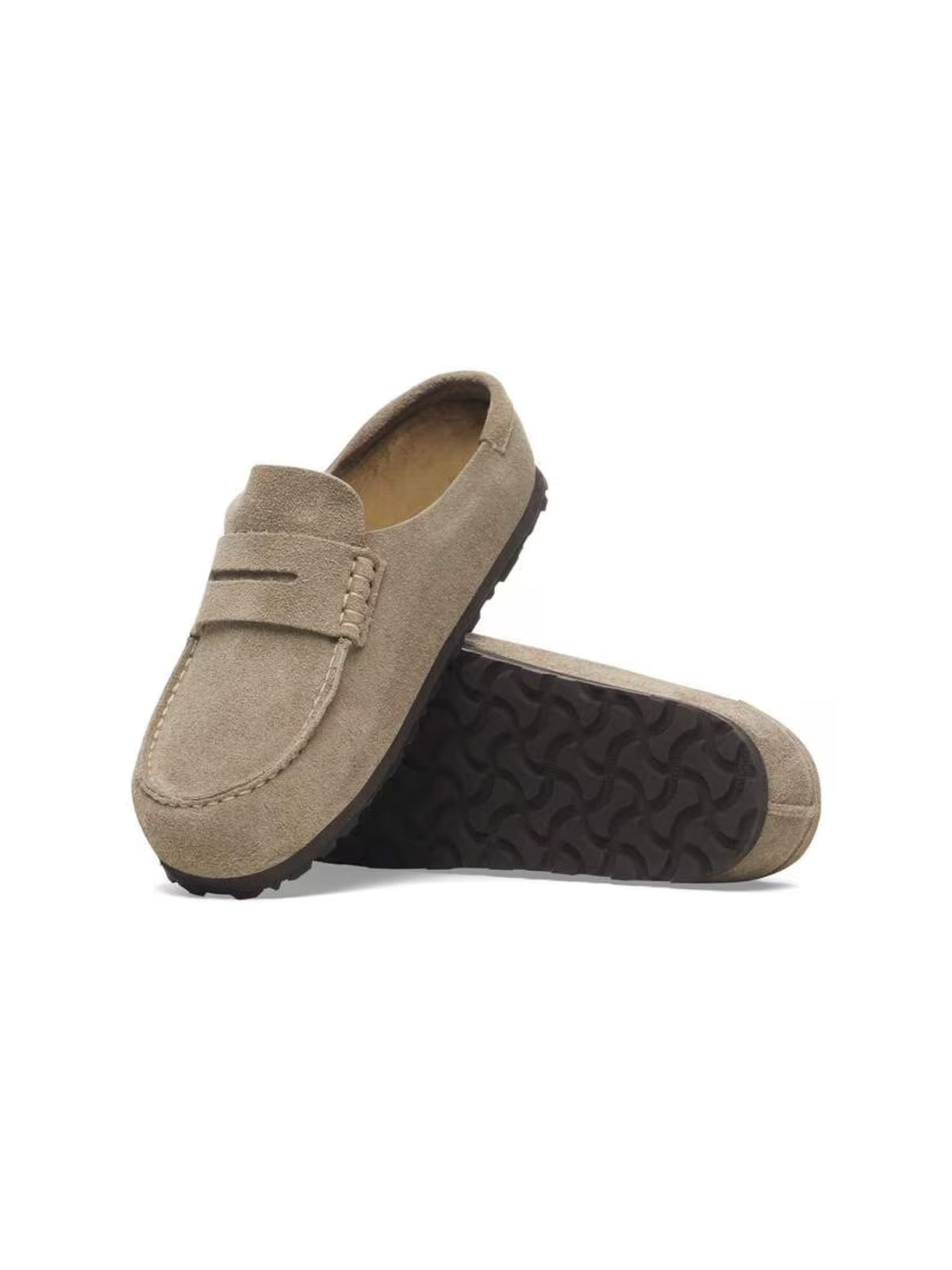 BIRKENSTOCK Naples Wrapped Clog: Suede taupe narrow 