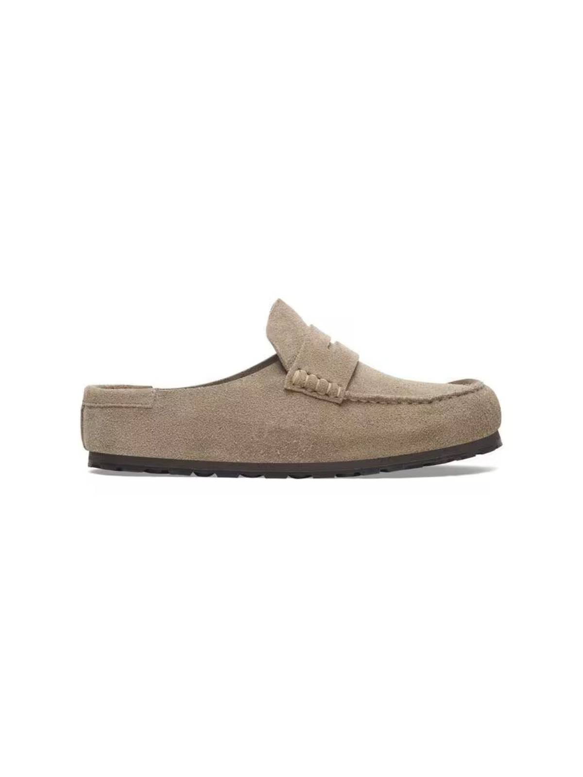 BIRKENSTOCK Naples Wrapped Clog: Suede taupe narrow 