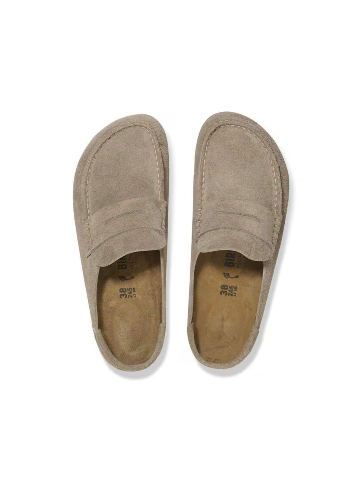 BIRKENSTOCK Naples Wrapped Clog: Suede taupe narrow 