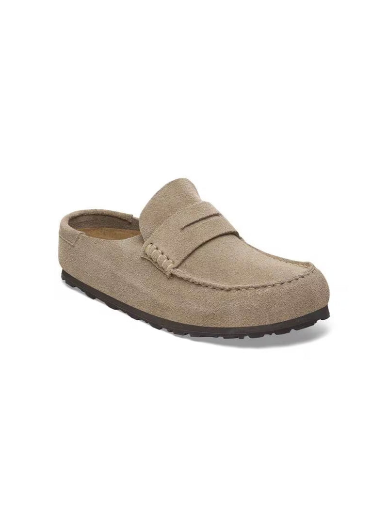 BIRKENSTOCK Naples Wrapped Clog: Suede taupe narrow 