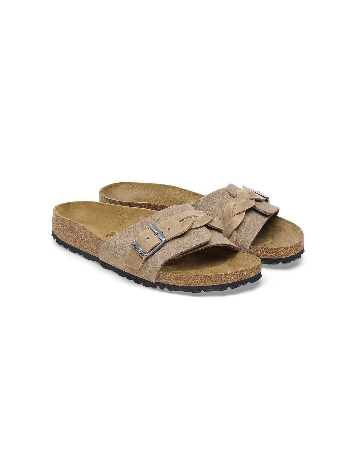 BIRKENSTOCK Oita Braided Sandal Suede Leather Taupe Narrow