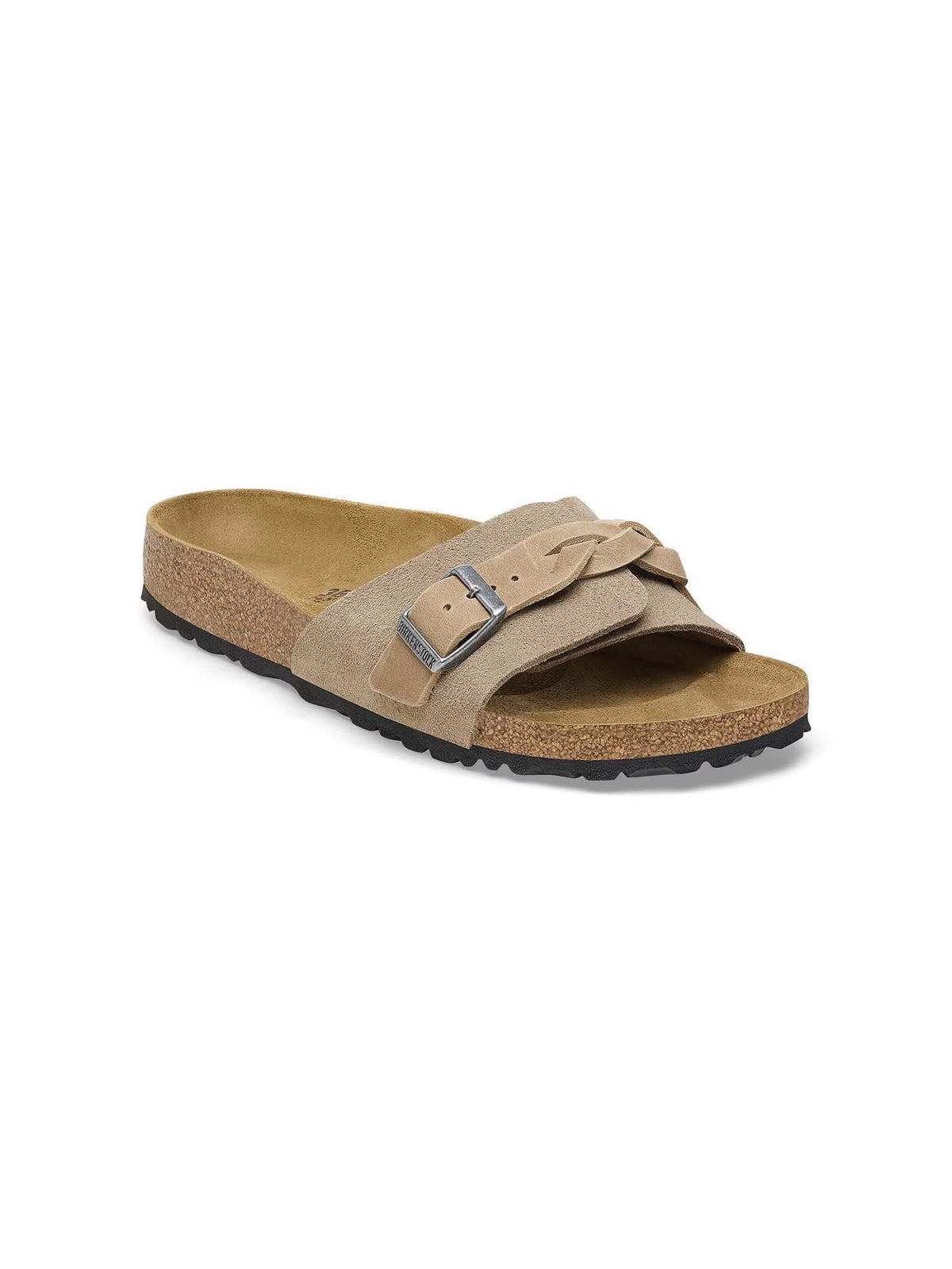 BIRKENSTOCK Oita Braided Sandal Suede Leather Taupe Narrow