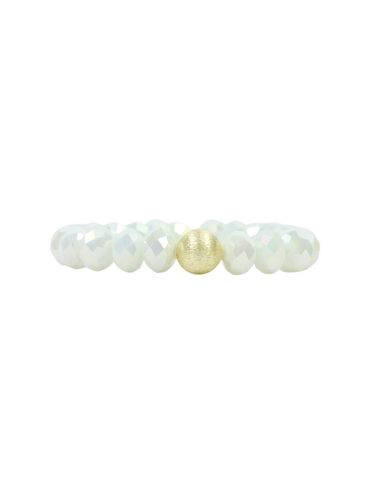 Bourbon & Bowties Kendley 115 White Sparkle & Gold Beaded Bracelet