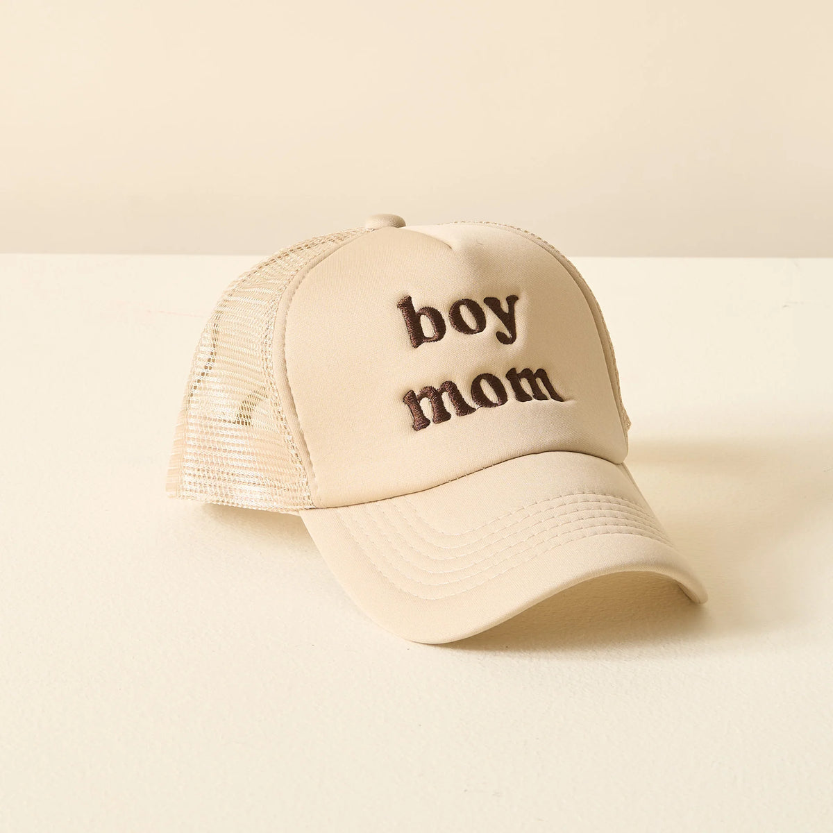 boy mom embroidered trucker hat