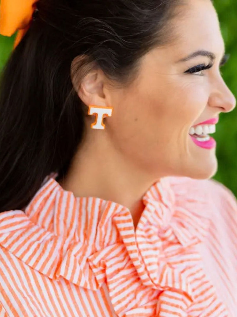 University of Tennessee White and Orange Power T Studs