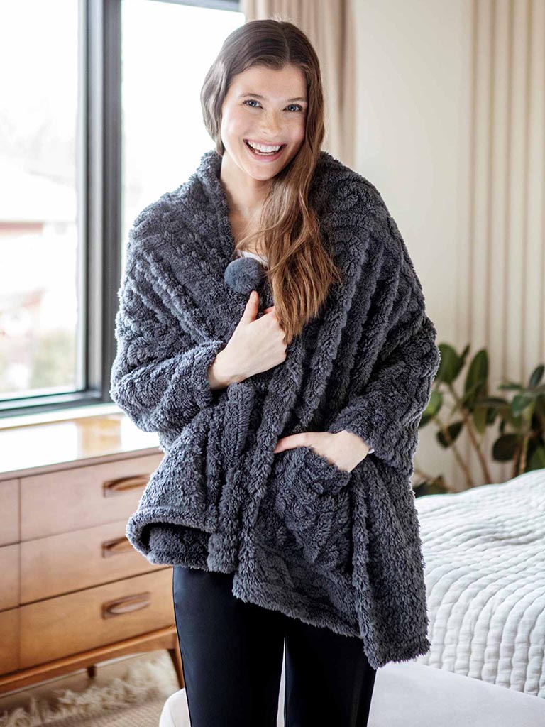 Britt's Knits Coziest Blanket Wrap Charcoal