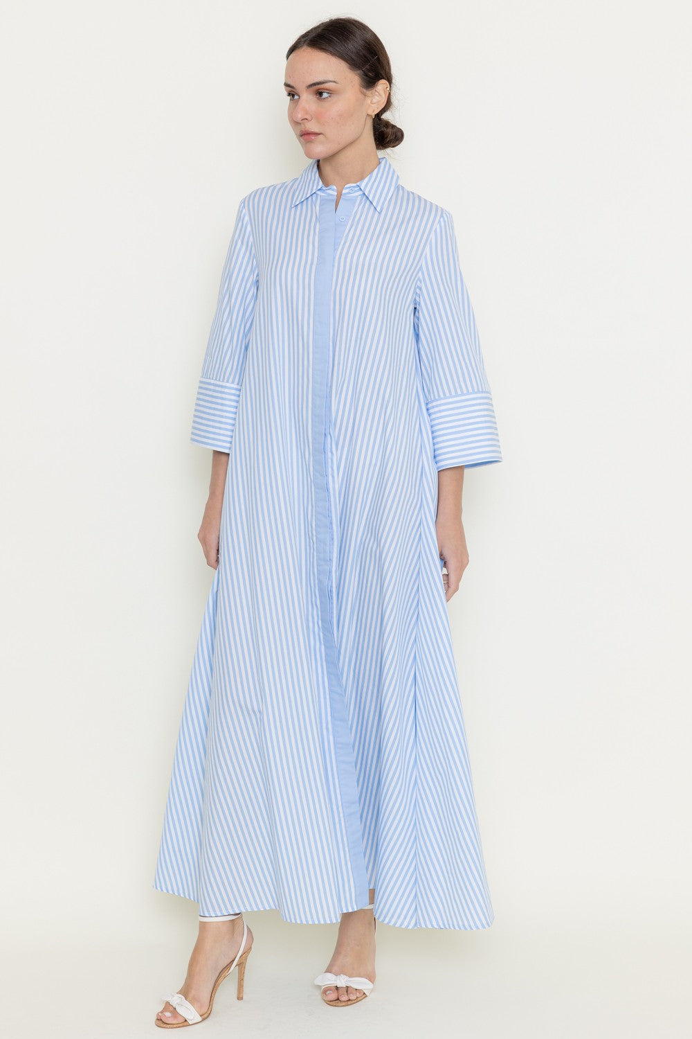 Loose Striped Maxi Shirt Dress Bliss Loose Striped Maxi Shirt Dress Bliss
