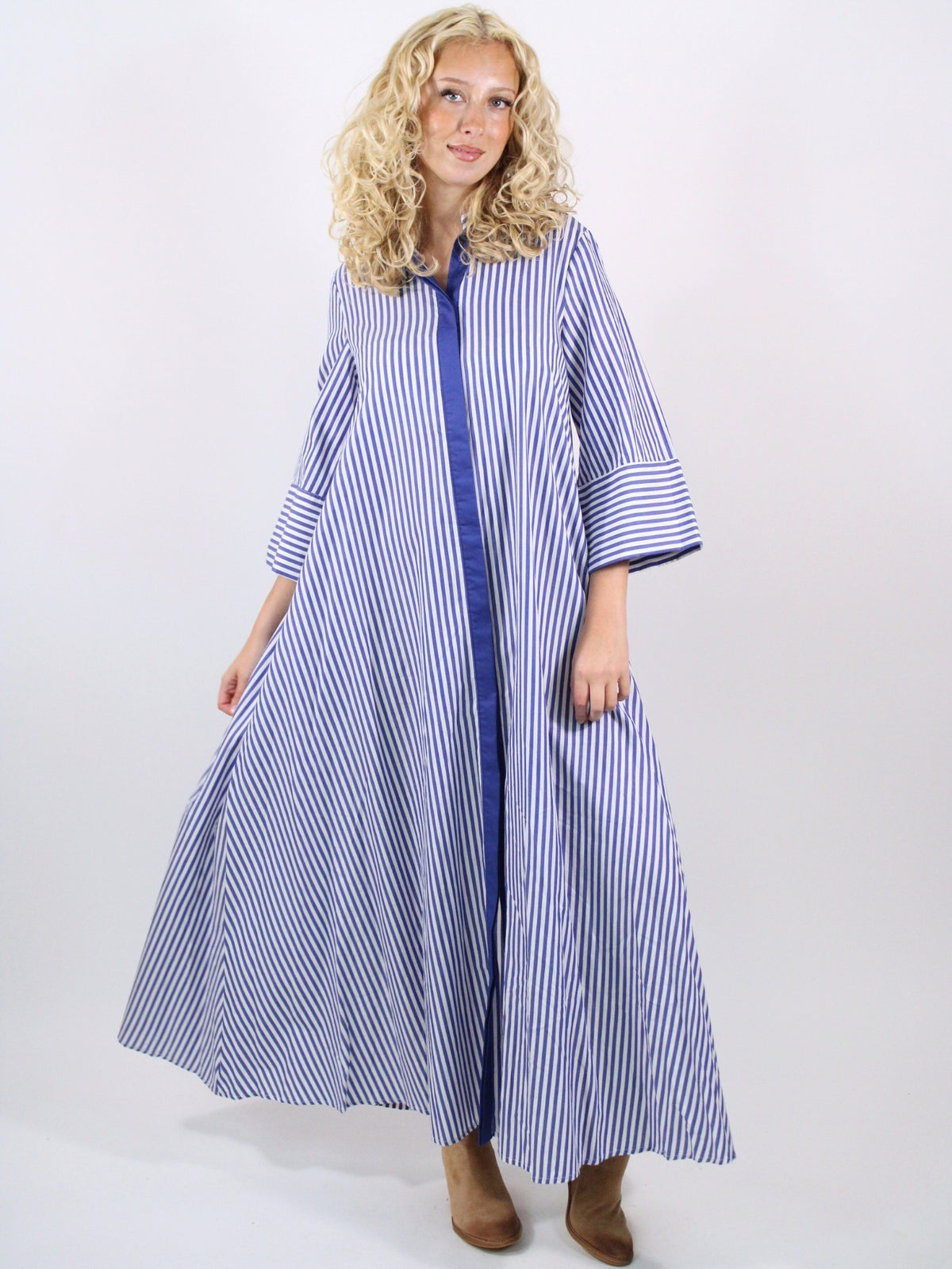 Loose Striped Maxi Shirt Dress Bliss Loose Striped Maxi Shirt Dress Bliss