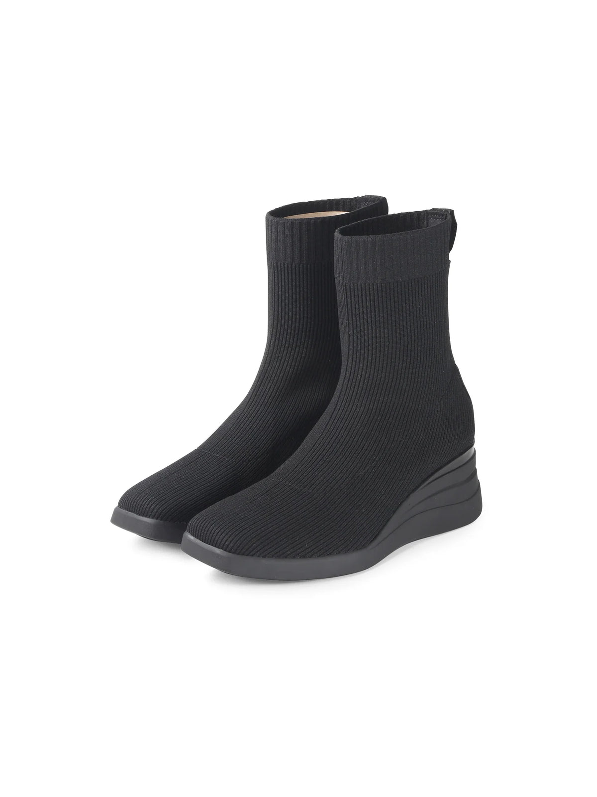 Bussola Knit Wedge Bootie Nero Savona Knit Wedge Boot