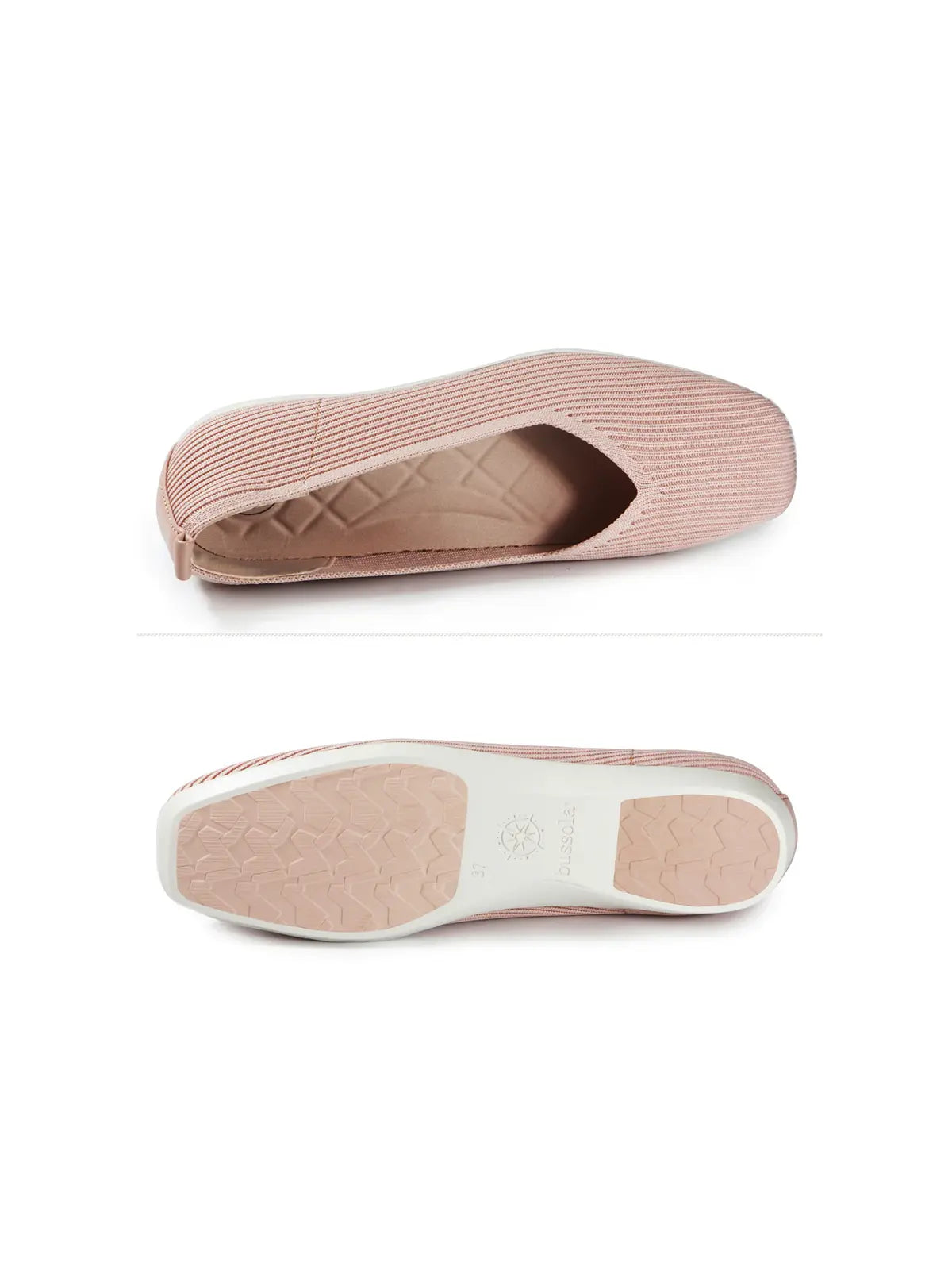 Bussola Valda Knit Ballet Flats Cameo Rose Bussola Vicenza Knit Ballet Flats