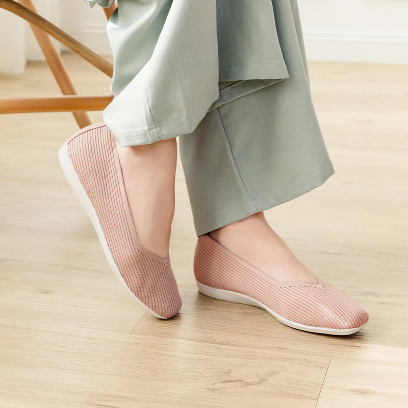 Bussola Valda Knit Ballet Flats Cameo Rose Bussola Vicenza Knit Ballet Flats