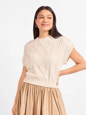 Typewriter Button Detail Sweater