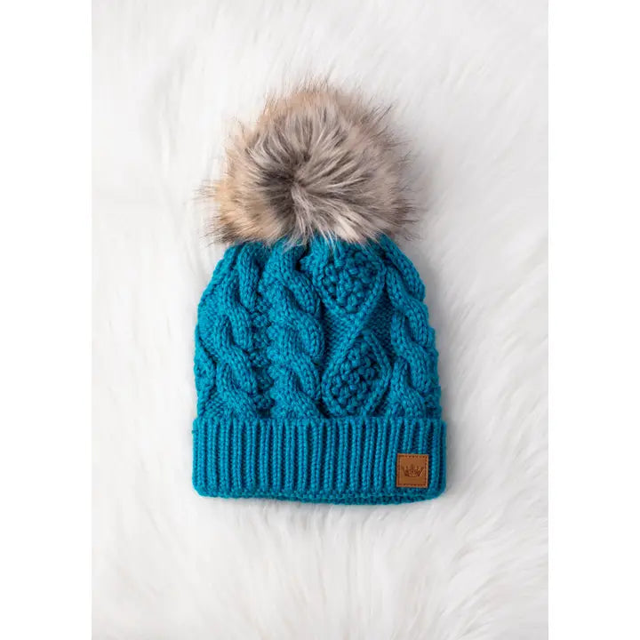 Cable Knit Pom Hat