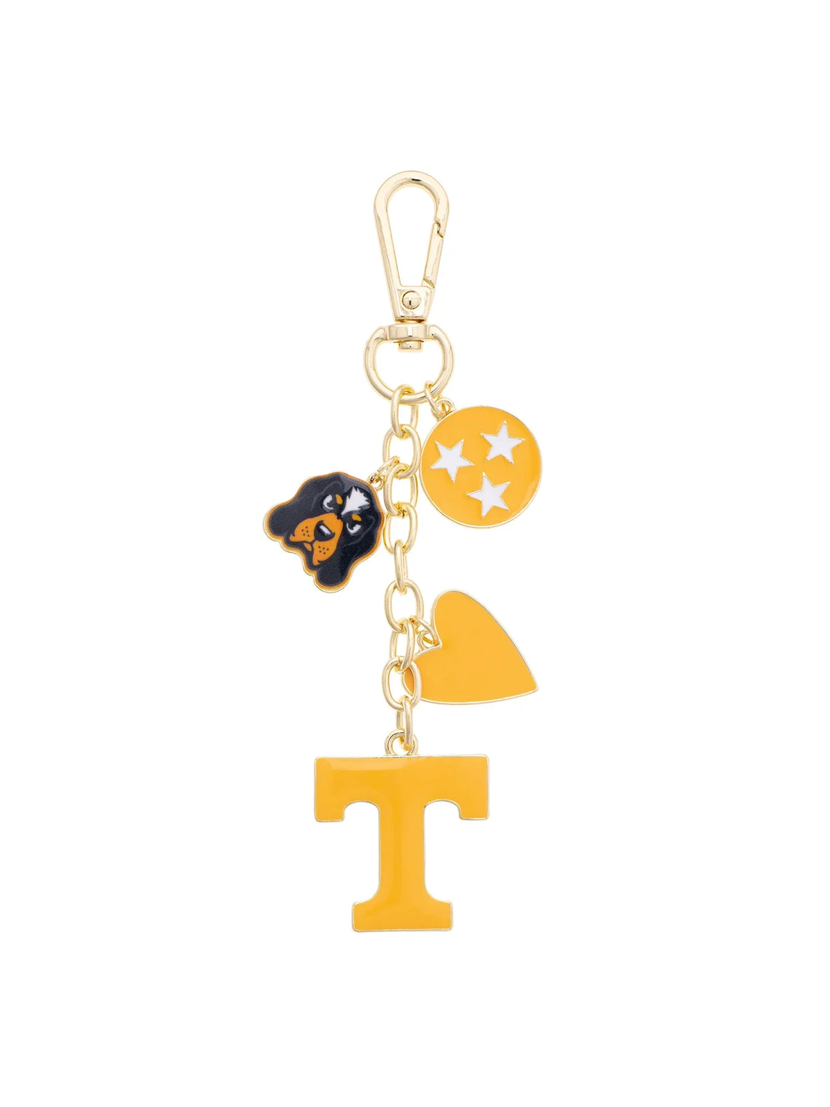 Canvas Style Tennessee Vols Heart Cluster Bag Charm