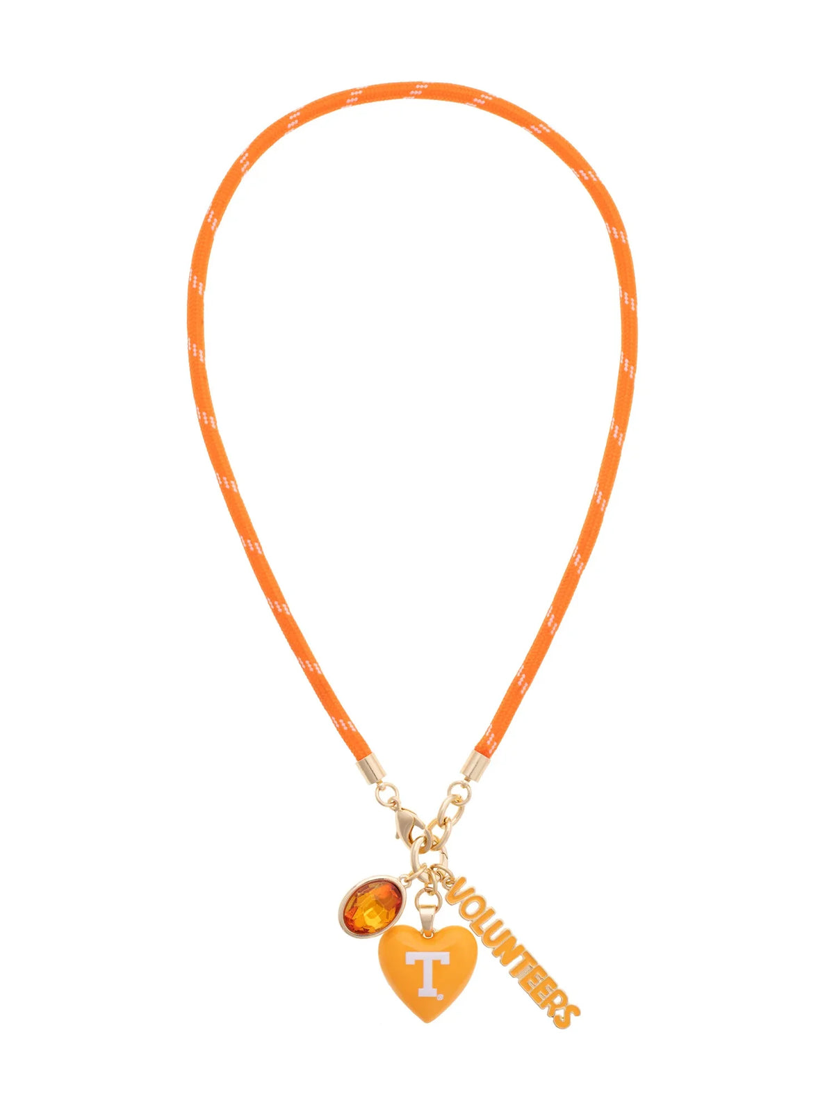 Canvas Style Tennessee Vols Logo Heart Paracord Necklace