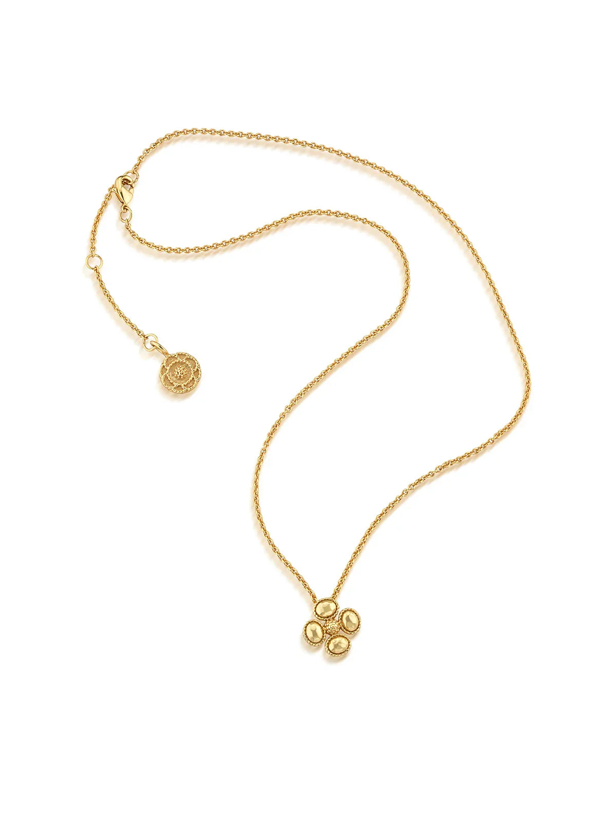 Capucine De Wulf Berry Clover Station Necklace 16" Gold