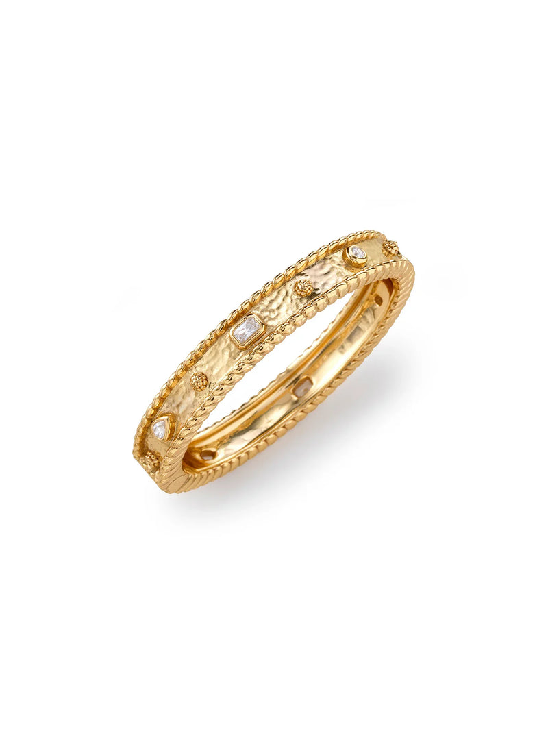 Capucine De Wulf Berry Gem Hinged Bangle Gold Cubic Zirconia