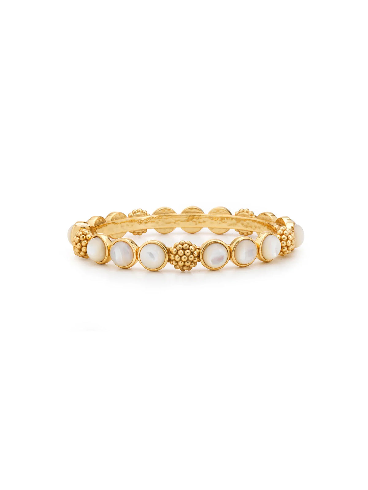 Capucine De Wulf Berry Gem Hinged Bangle Gold Mother-of-Pearl