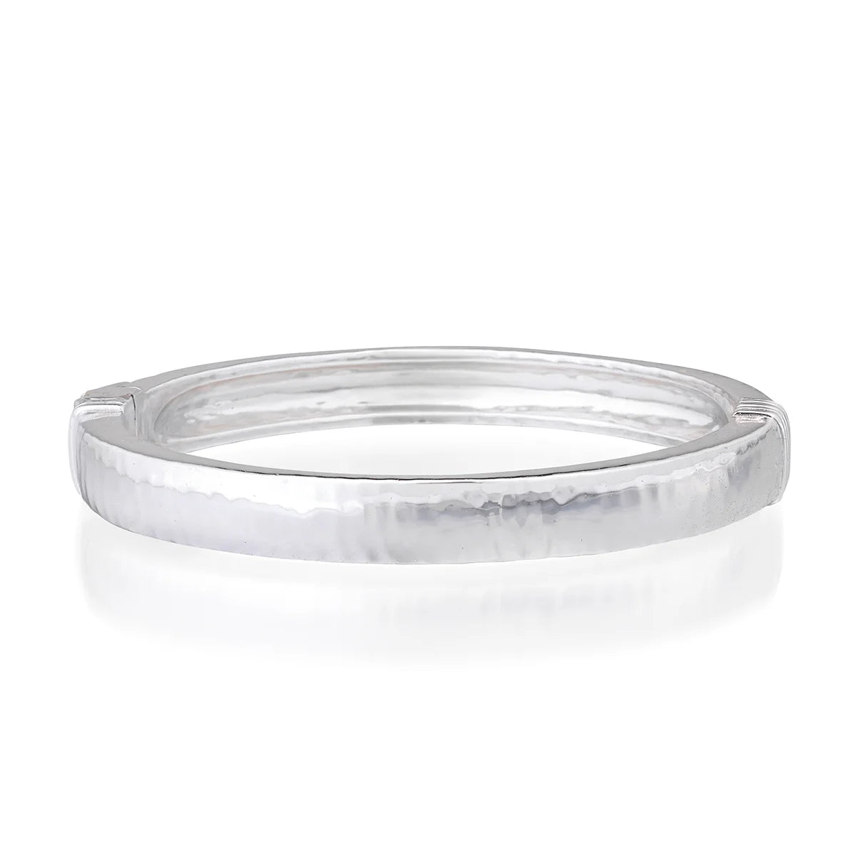 capucine de wolfe cleopatra oval hinged bangle silver