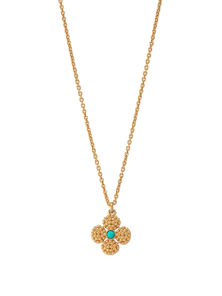 Capucine de Wulf Berry Clover Double Sided Charm Necklace - Turquoise