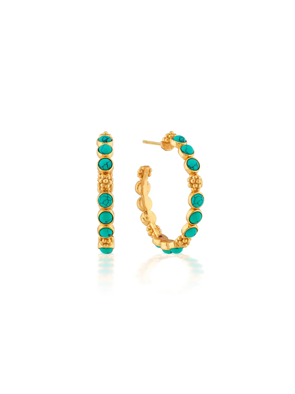 Capucine de Wulf Berry Gem Medium Hoop Earrings - Turquoise