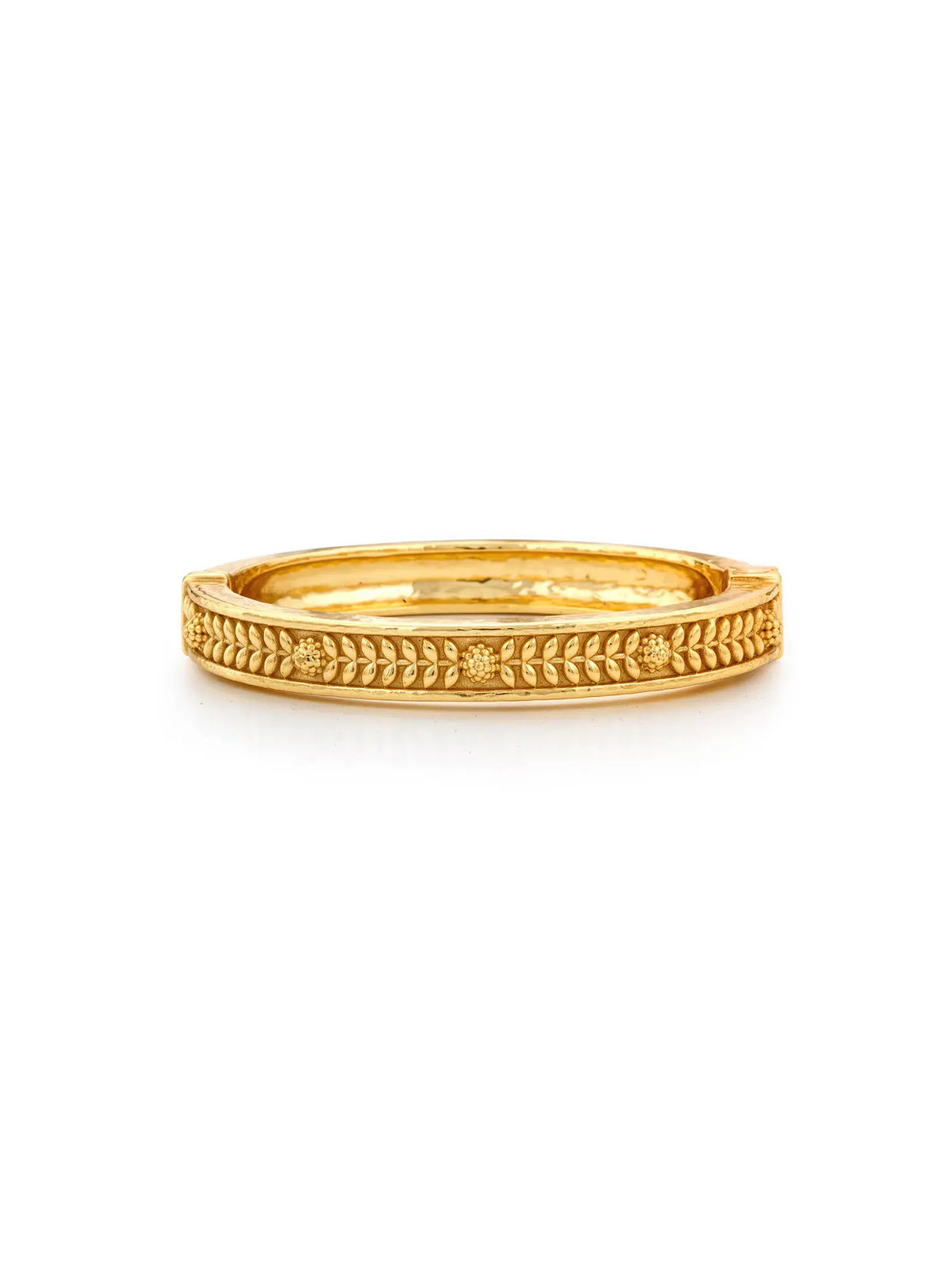 Capucine De Wulf Berry Vine Hinged Gold Bangle Bracelet