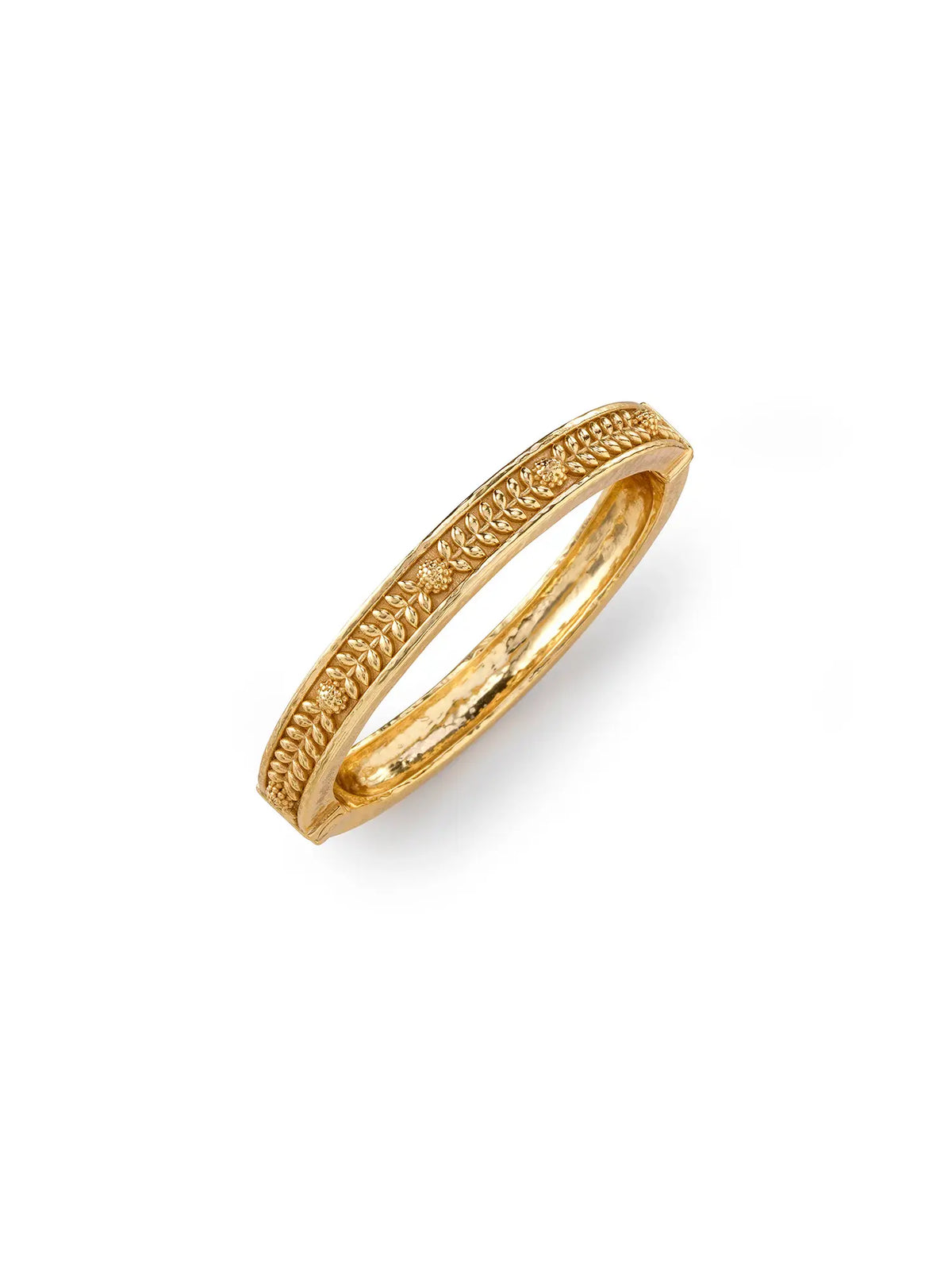 Capucine De Wulf Berry Vine Hinged Gold Bangle Bracelet