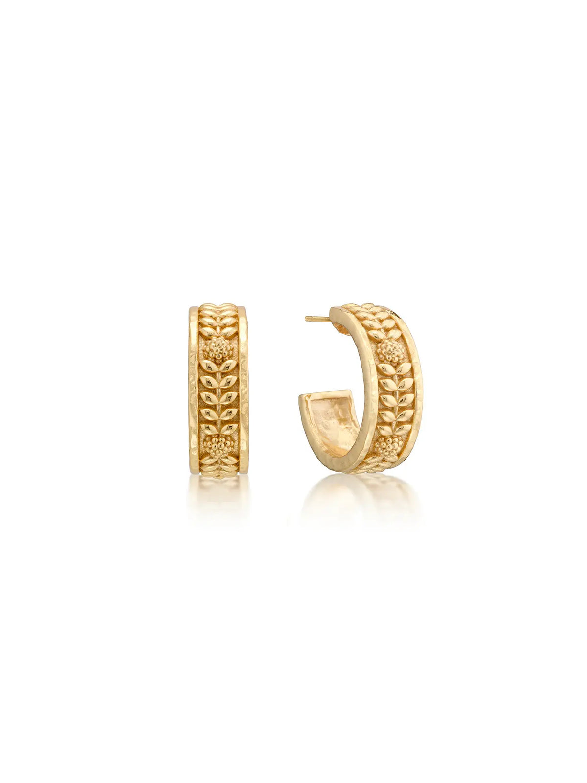 Capucine De Wulf Berry Vine Small Gold Hoop Earrings