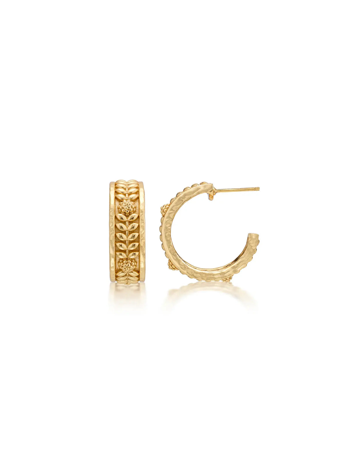 Capucine De Wulf Berry Vine Small Gold Hoop Earrings