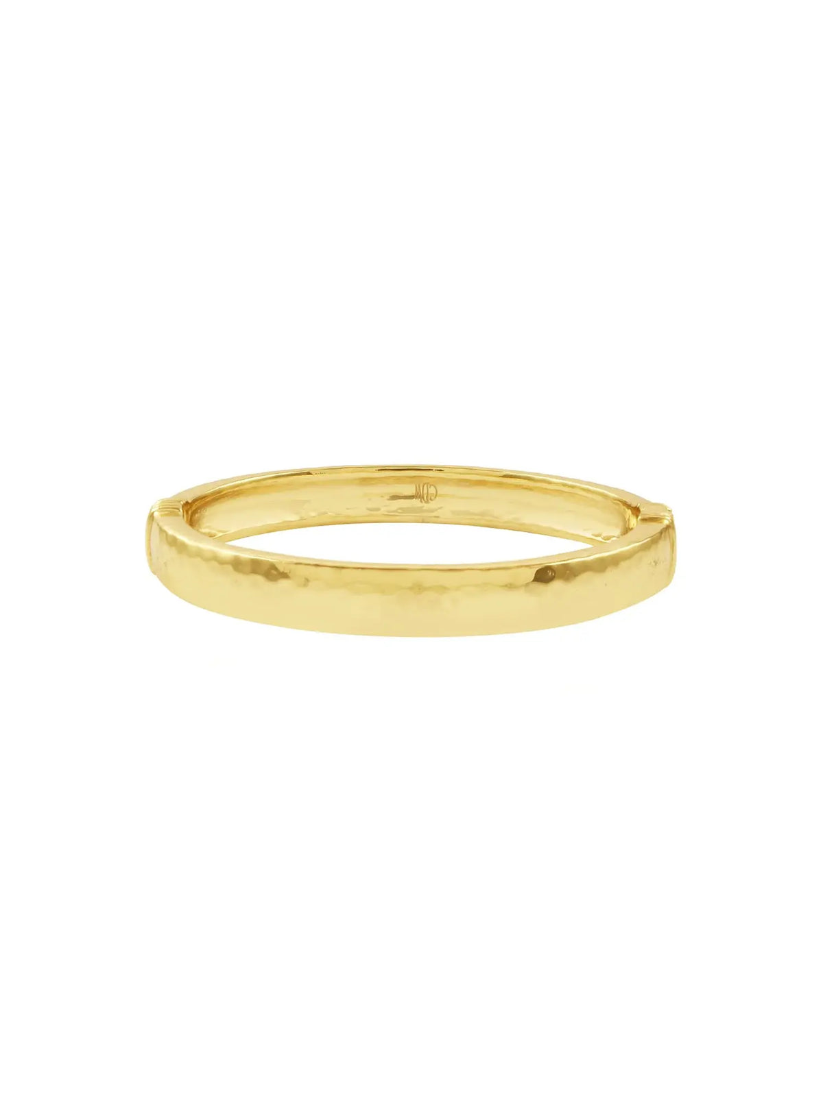 Capucine De Wulf Cleopatra Medium Oval Hinged Gold Bangle Bracelet