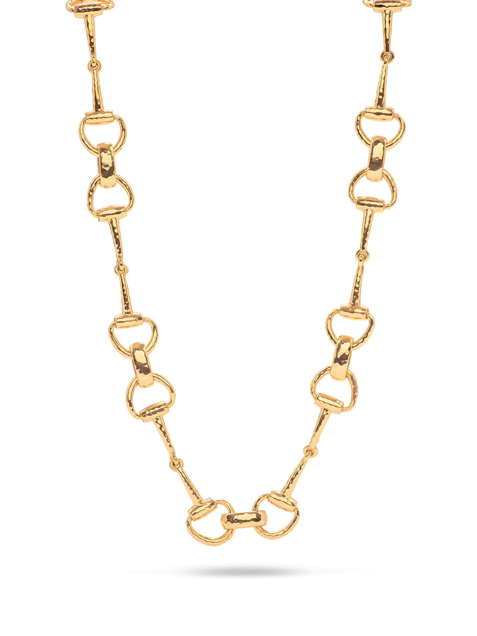 capucine de wulf equestrian snaffle bit 20 inch chain necklace in gold-detail view
