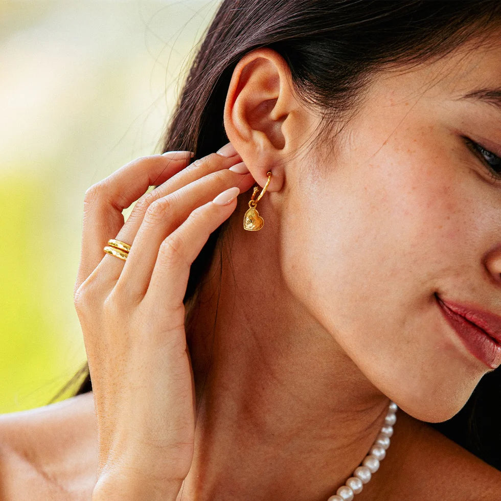 Capucine de Wulf Love Hoop Earrings with Heart Charm