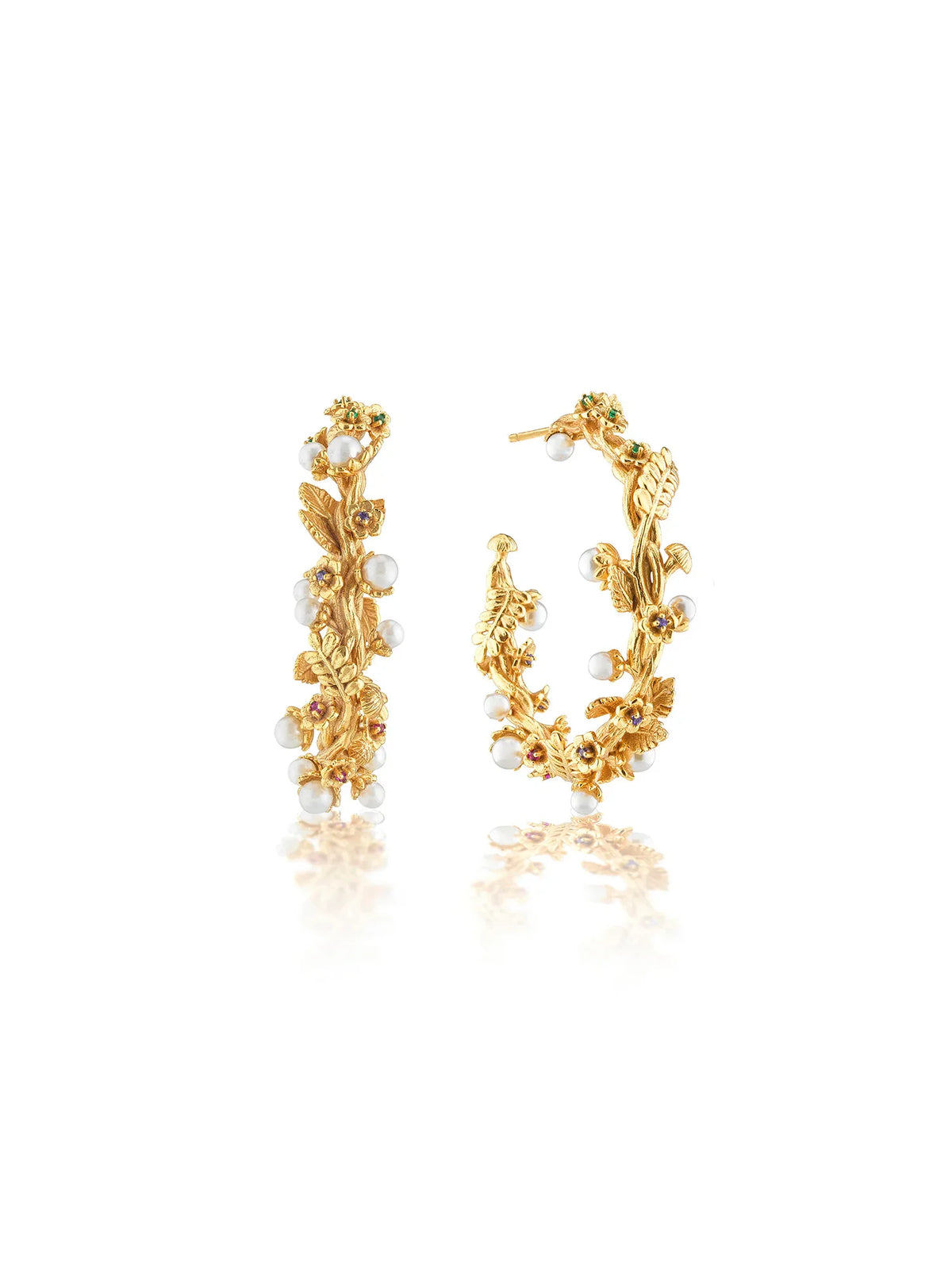 Capucine De Wulf Meadow Grande Hoop Earrings Gold Pearl