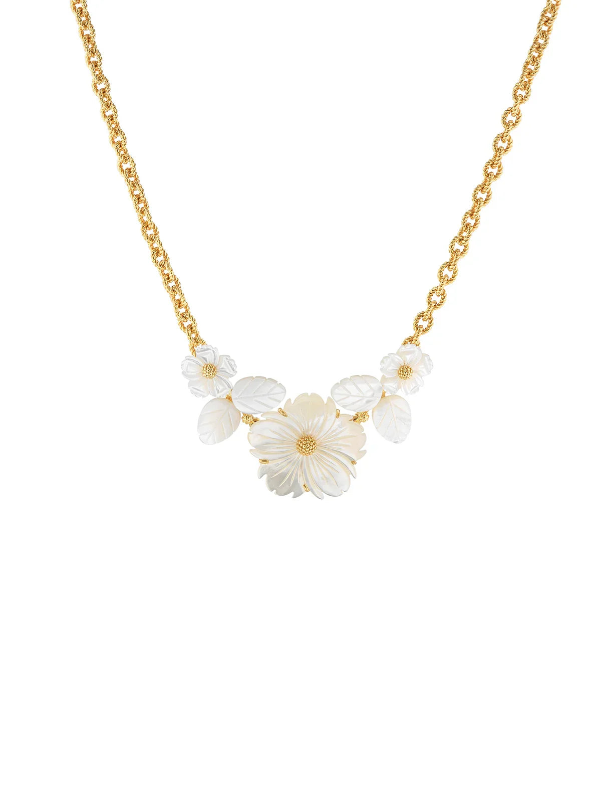 Capucine De Wulf Mermaid Garden Bouquet Necklace Gold Mother-of-Pearl