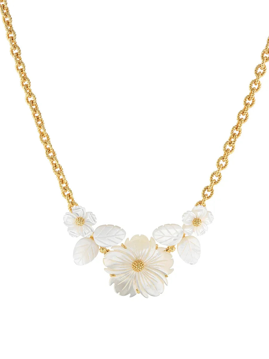 Capucine De Wulf Mermaid Garden Bouquet Necklace Gold Mother-of-Pearl