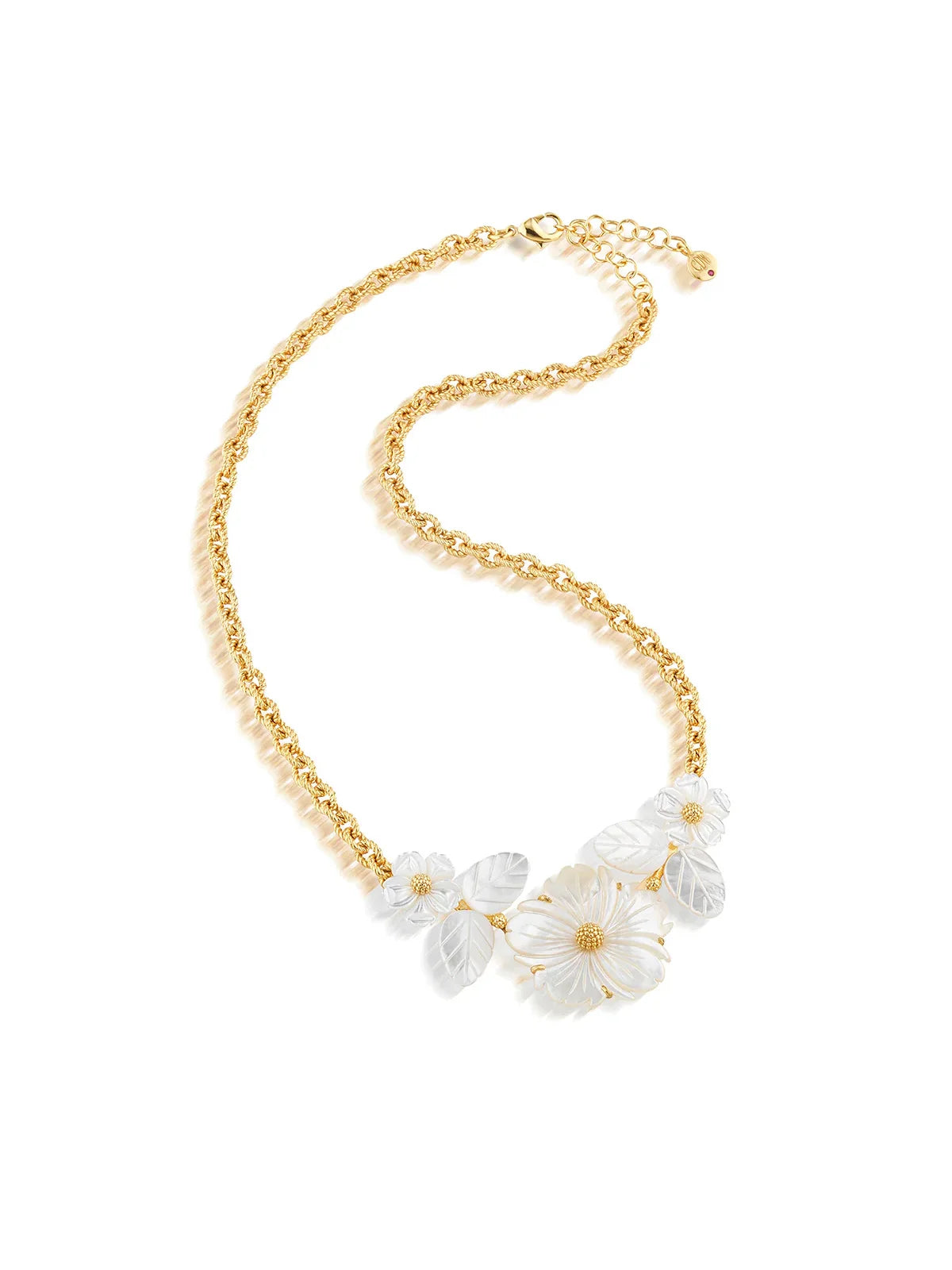 Capucine De Wulf Mermaid Garden Bouquet Necklace Gold Mother-of-Pearl