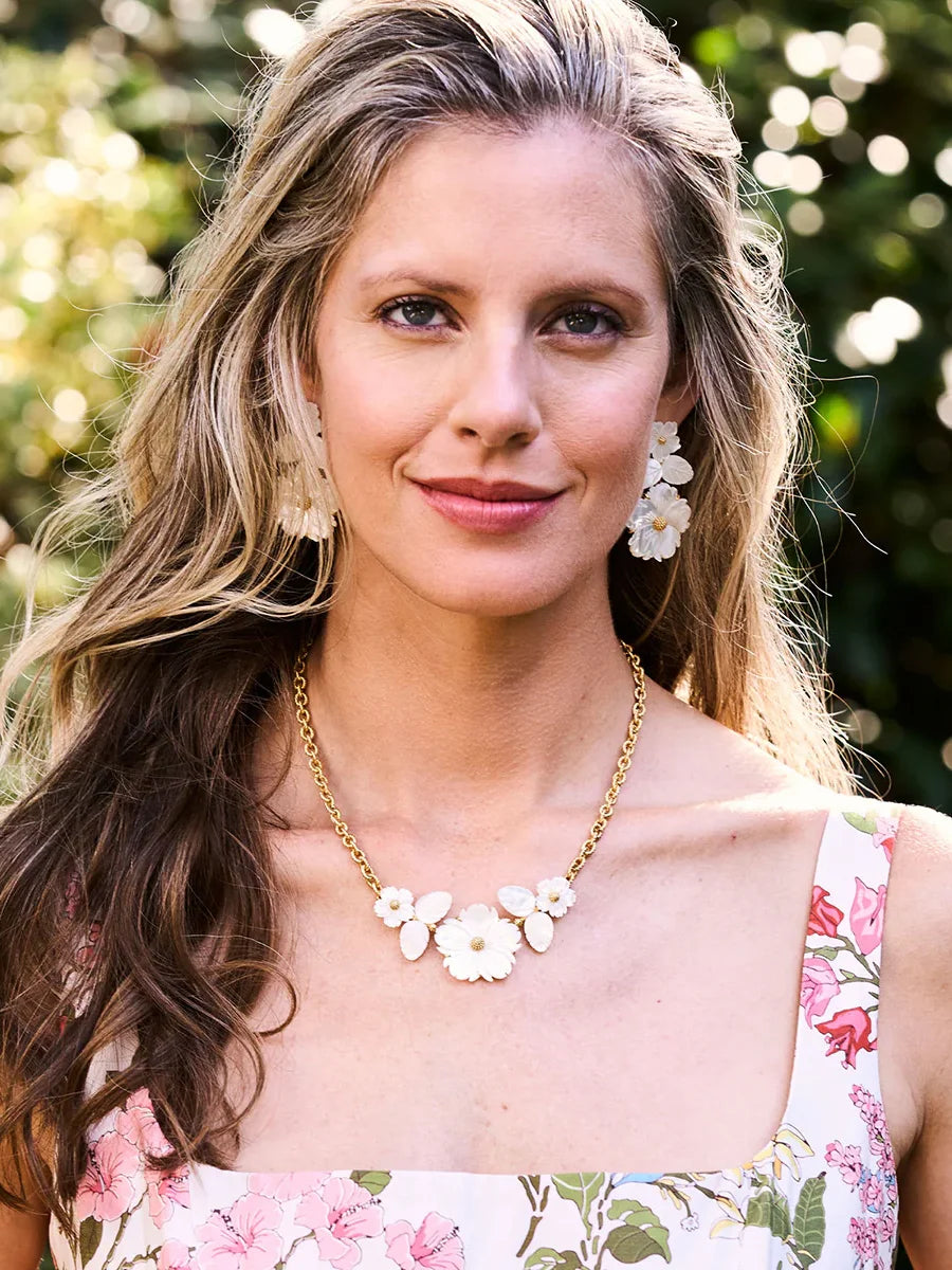 Capucine De Wulf Mermaid Garden Bouquet Necklace Gold Mother-of-Pearl