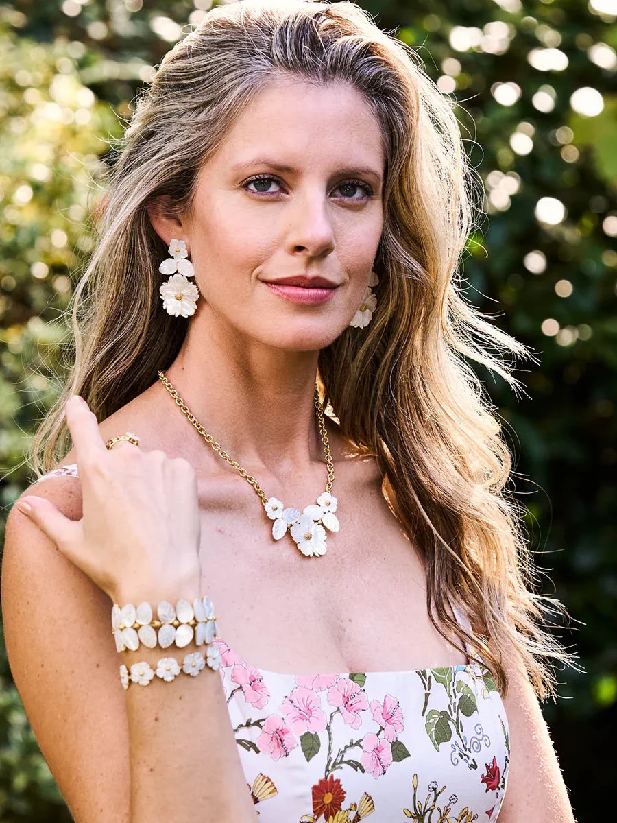 Capucine De Wulf Mermaid Garden Bouquet Necklace Gold Mother-of-Pearl