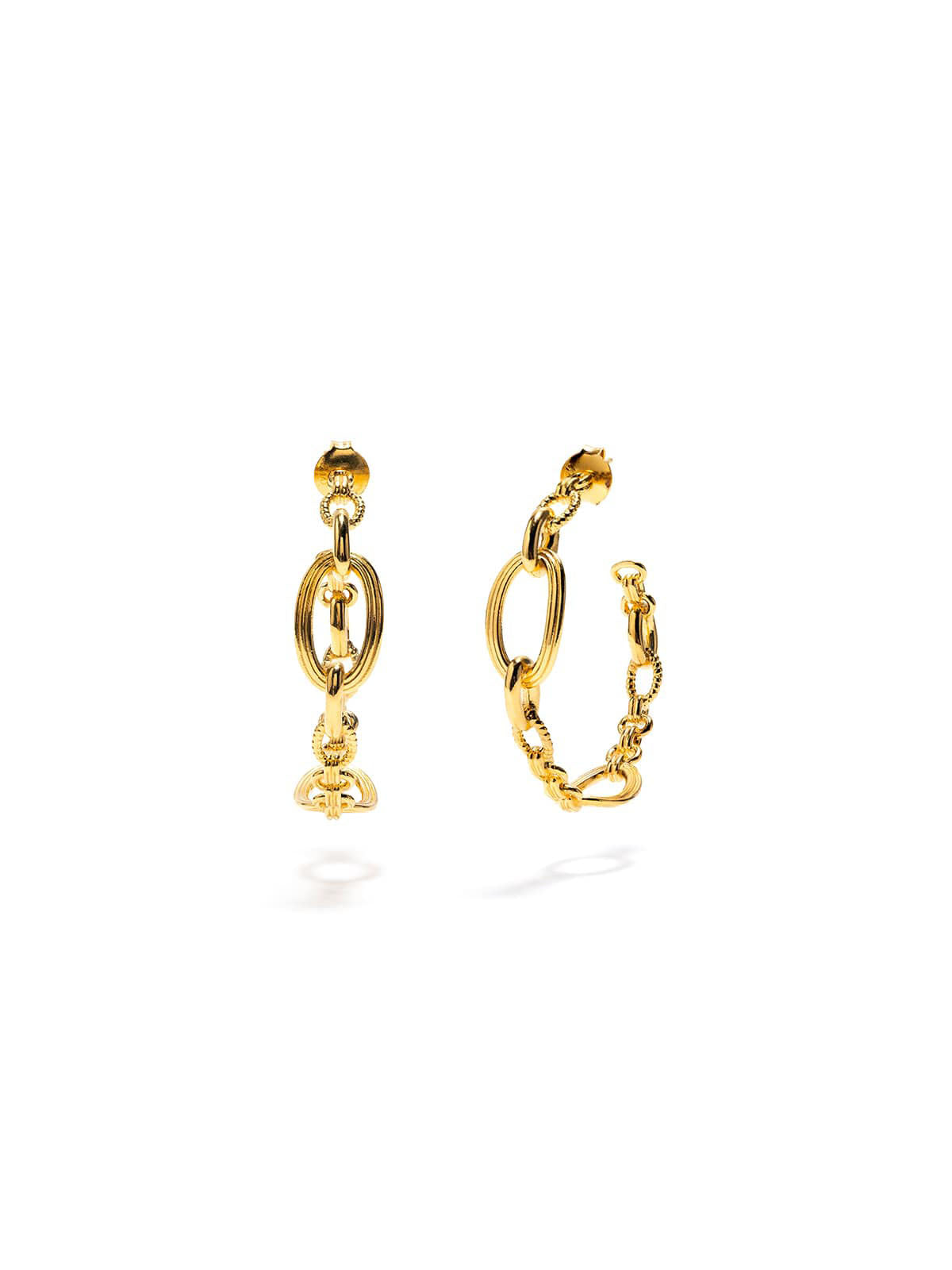 Capucine De Wulf Monique Gold Chain Hoop Earrings