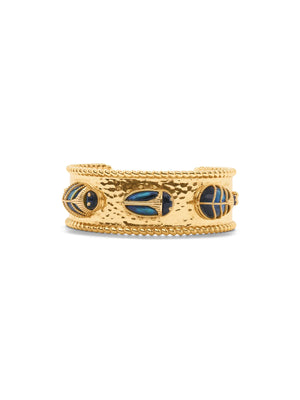 Capucine De Wulf Scarab Family Cuff Gold Blue Labradorite Black Agate