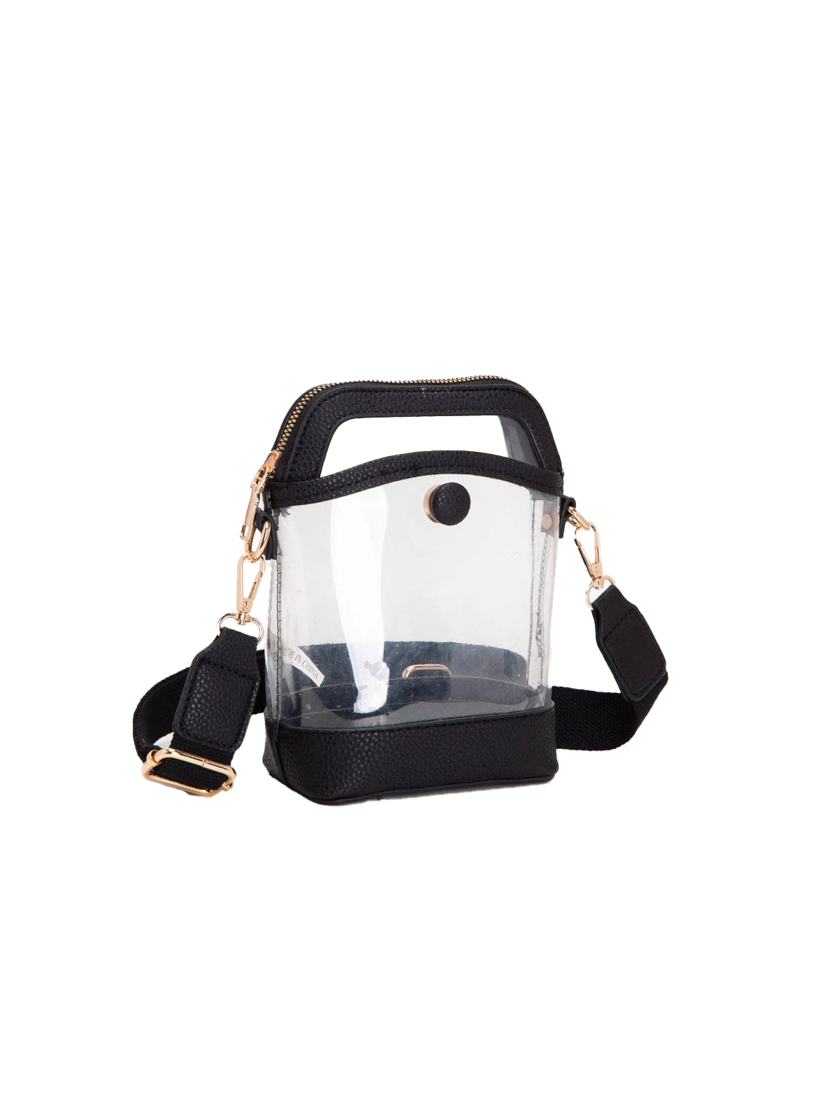 clear game day bag carly mini crossbody bag in black