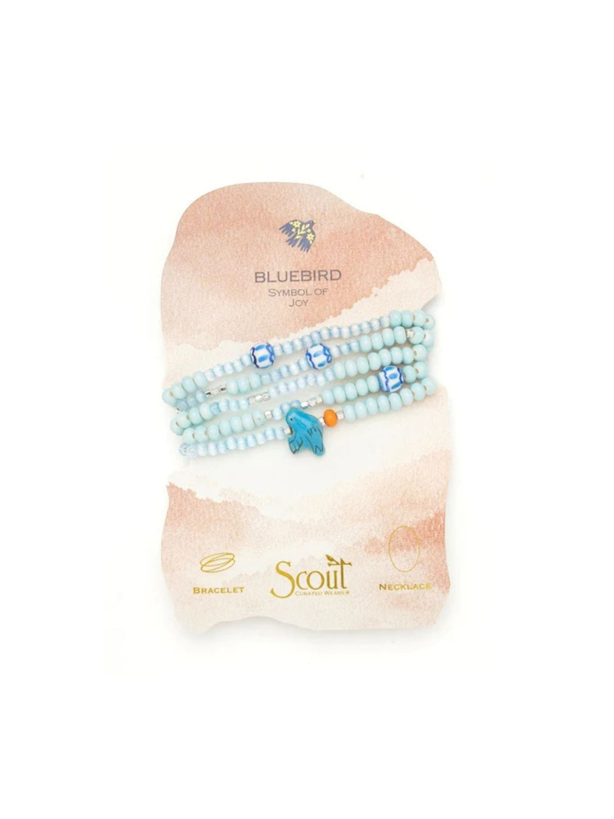 Ceramic Bead Wrap Bracelet + Necklace joy bluebird