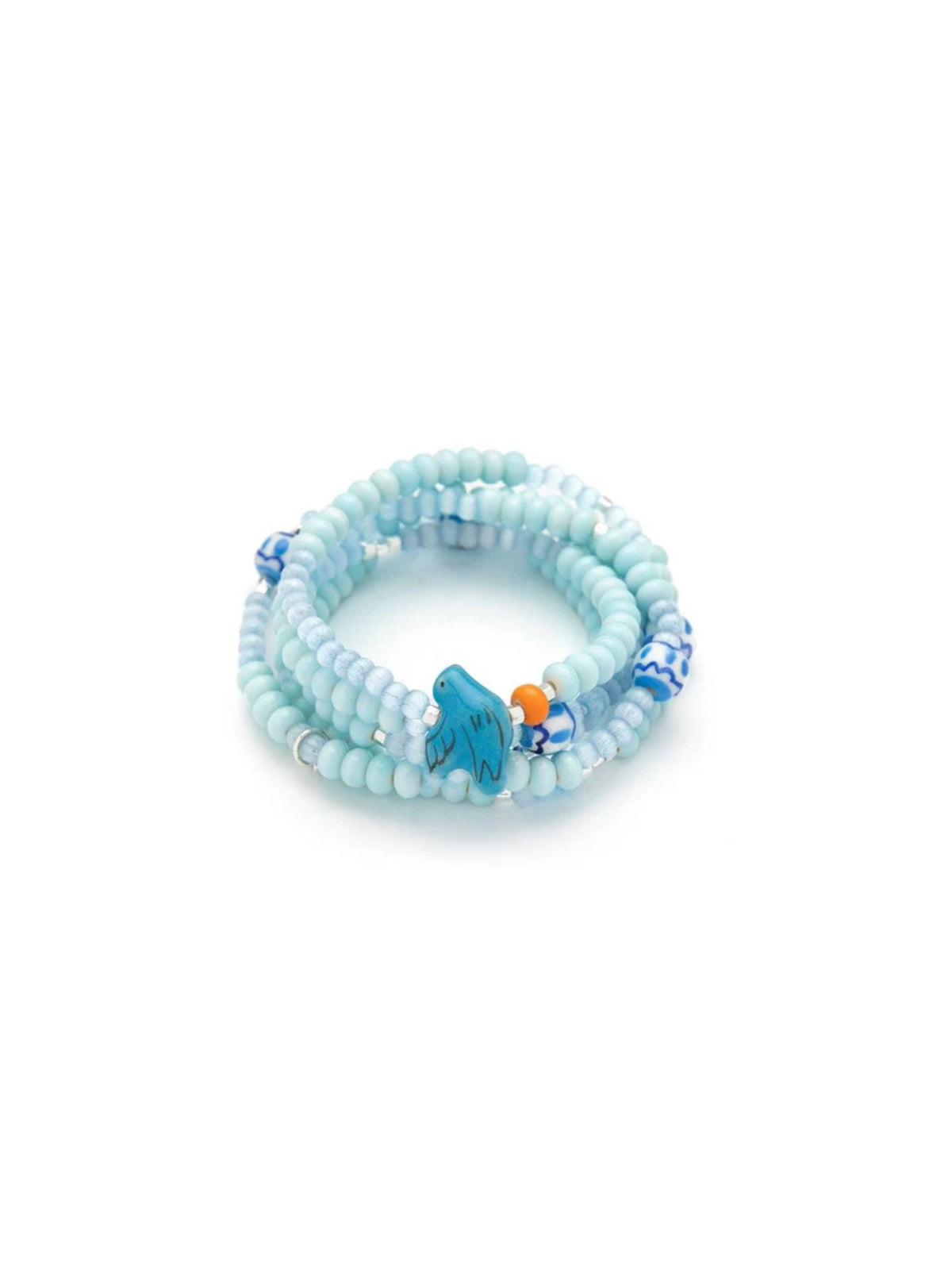 Ceramic Bead Wrap Bracelet + Necklace joy bluebird