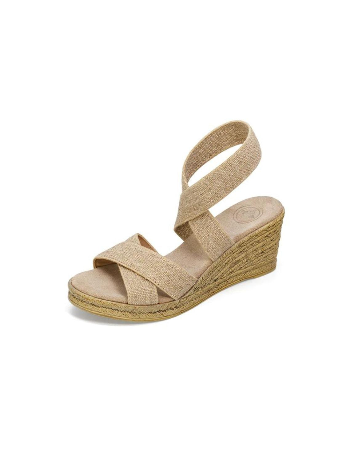 charleston shoe company fishburne cross strap wedge in line-front view
