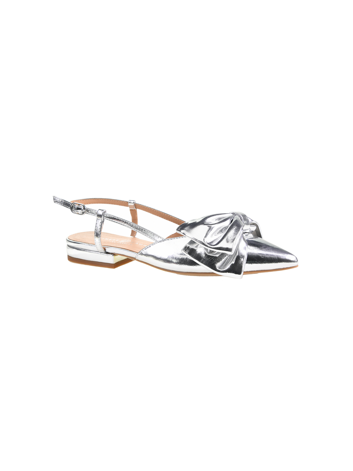 Chinese Laundry Harmony Silver Bow Slingback Flats