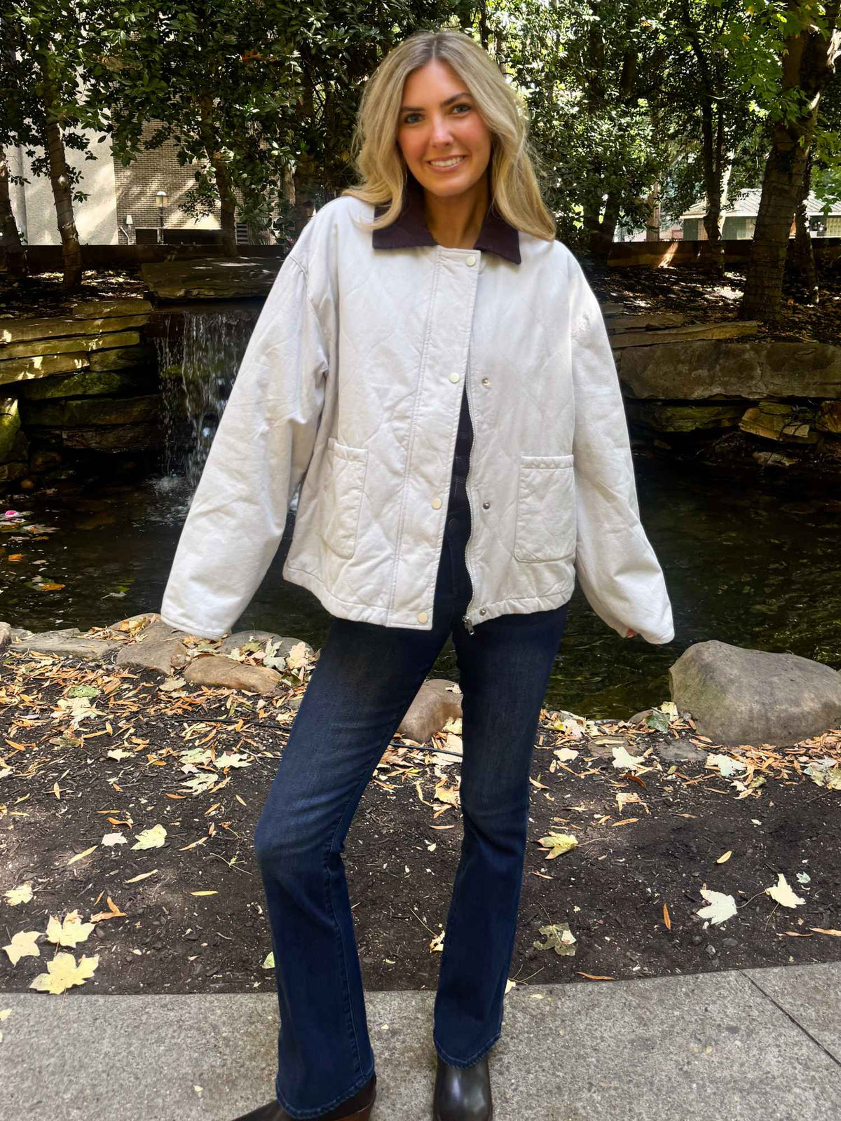 Chloe Quilted Barn Jacket Grey