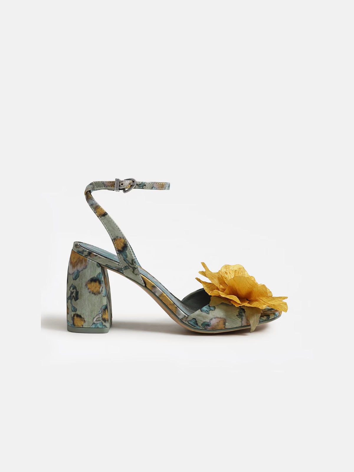 Circus NY by Sam Edelman Aria Flower Block Heel Sandal Cool Mint Multi Satin