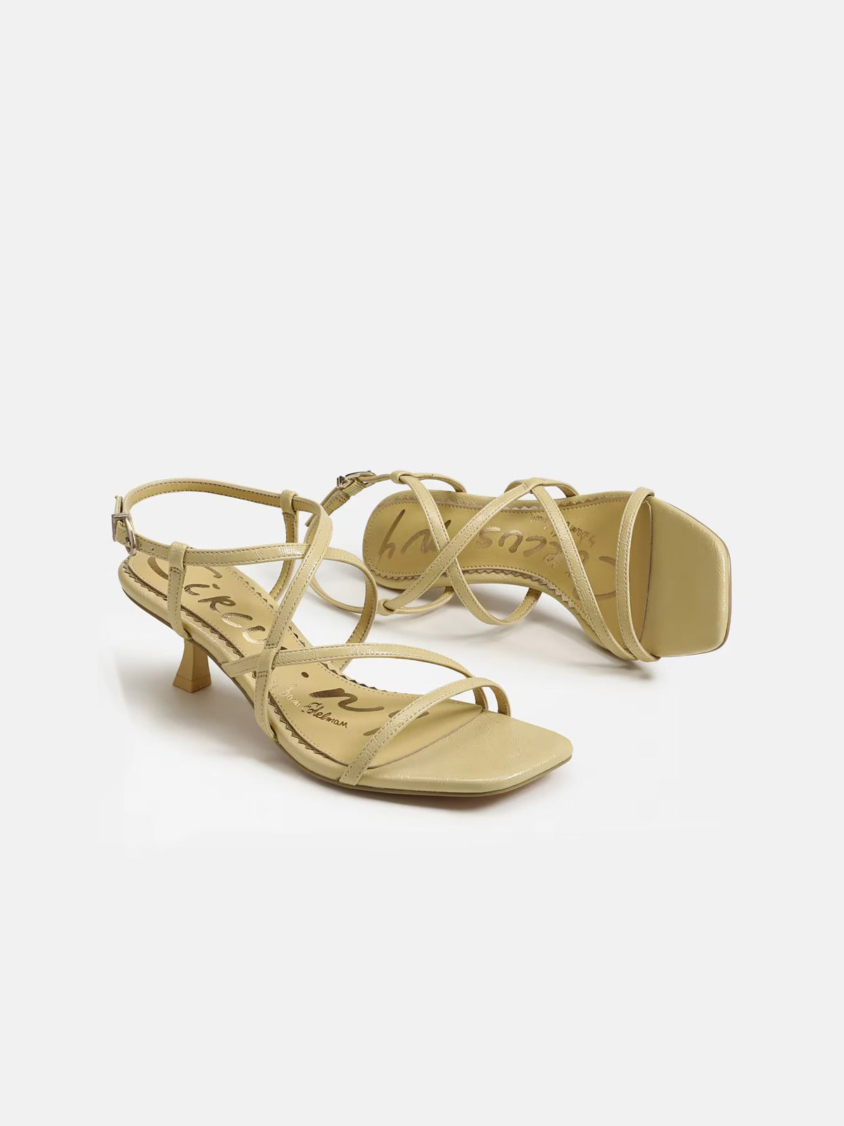 Circus by Sam Edelman Jasmine Kitten Heel Sandal Dusty Yellow Faux Leather