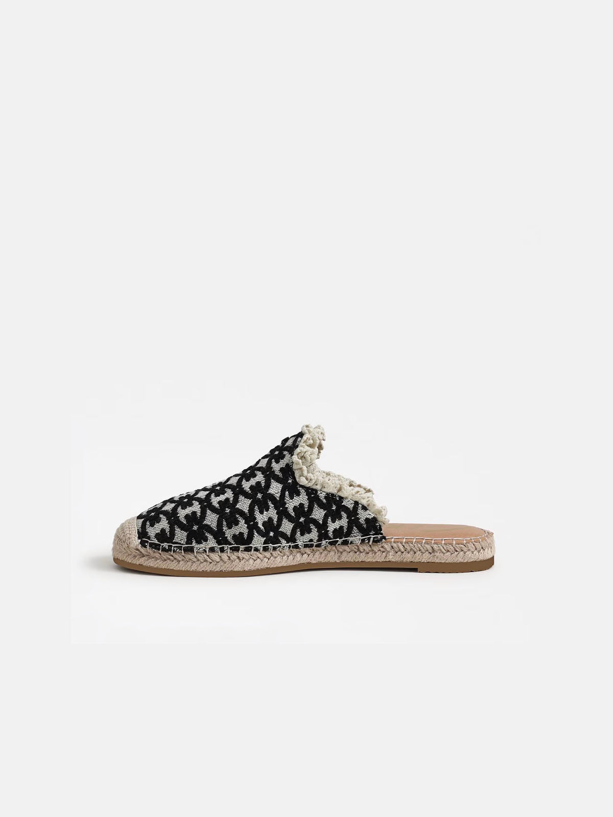 Circus NY by Sam Edelman Mallory Espadrille Mule Black Natural Canvas